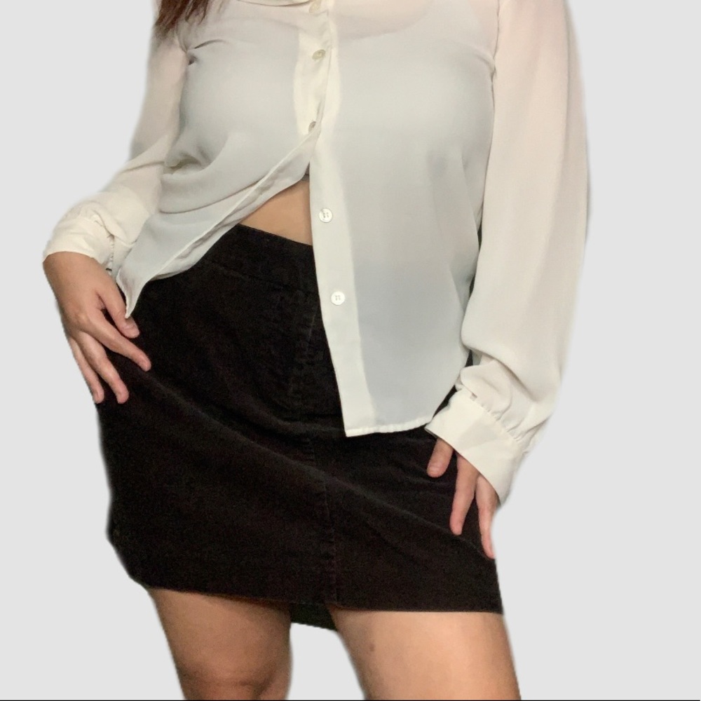 Vintage J Crew A line Brown Corduroy Mini Skirt